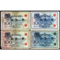 Reichsbanknote, Imperial Bank Notes, 1898-1908 Issue Banknote Quartet