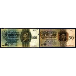 Reichsbanknote, 1924 Issue Banknote Pair