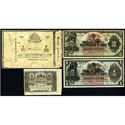 Republique D'Haiti, Law of 1827 First, Fifth Issues and Banque Nationale 1919 Provisional Issue Quar