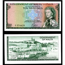 Government of Malta, 1949 Ordinance, 1963 ND Issue Banknote.