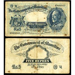 Government of Mauritius, 5 Rupees, ND (1930) Issue.