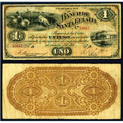 Banco De Santa Eulalia, 1875 Issue Banknote.