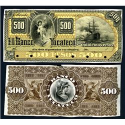 Banco Yucateco, 1890 Issue Proof Pair