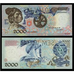 Banco De Portugal, 1991 Issue Specimen Banknote.