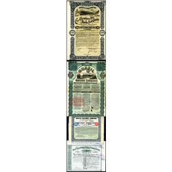 Brazil Railroad Group of 4 Bonds, 1909 to 1919.