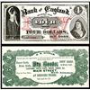 Image 1 : H. H. Dunham, Bank of England $4, Advertising Note from New York and Connecticut.