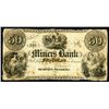 Image 1 : Miners Bank, 1830-40's Issue Obsolete Banknote.