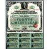 Image 1 : Fourth Liberty Loan for $50, 1918, Issued with 9 Coupons.