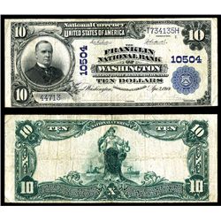 U.S. National Currency, $10, Plain Back, Fr.624, Charter #10504 Banknote.