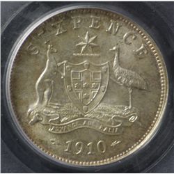 1910 Sixpence PCGS MS65