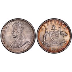 1923 Sixpence PCGS MS64