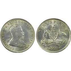 1910 Threepence PCGS MS63