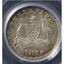 1910 Threepence PCGS MS64