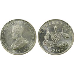 1936 Threepence PCGS MS65