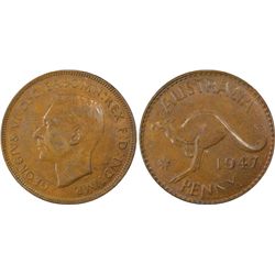 1947P Penny PCGS MS62 Brown