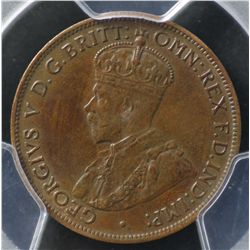 1914 Halfpenny PCGS AU58