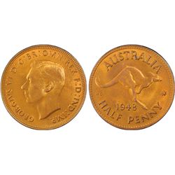 1948 Halfpenny PCGS MS64 Red