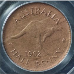 1962 P Halfpenny PCGS MS64 RB