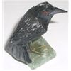 Image 1 : GEMSTONE *BLACK CROW* BIRD!! THIS BIRD IS ALL HANCARVED MADE OF DIFFERENT GEMSTONES INCLUDING ONYX!!