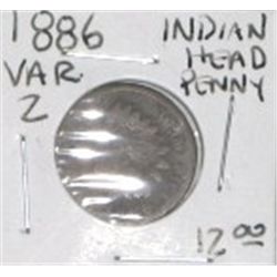 1886 VAR. 2 INDIAN HEAD PENNY RED BOOK VALUE IS $12.00+ *NICE EARLY PENNY*!!