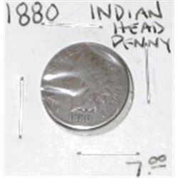 1880 INDIAN HEAD PENNY RED BOOK VALUE IS $7.00+ *NICE EARLY PENNY*!!