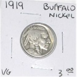 1919 BUFFALO NICKEL RED BOOK VALUE IS $3.00+ *NICE EARLY VERY GOOD GRADE NICKEL*!!