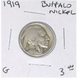 1919 BUFFALO NICKEL RED BOOK VALUE IS $3.00+ *NICE EARLY GOOD GRADE NICKEL*!!
