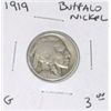 Image 1 : 1919 BUFFALO NICKEL RED BOOK VALUE IS $3.00+ *NICE EARLY GOOD GRADE NICKEL*!!