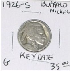 1926-S BUFFALO NICKEL RED BOOK VALUE IS $35.00+ *RARE KEY DATE EARLY GOOD GRADE NICKEL*!!