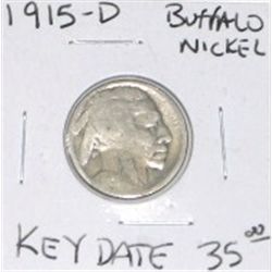 1915-D BUFFALO NICKEL RED BOOK VALUE IS $35.00+ *NICE EARLY KEY DATE NICKEL*!!