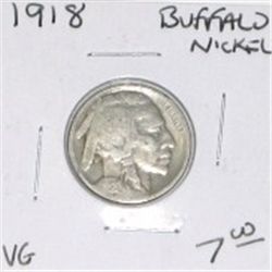 1918 BUFFALO NICKEL RED BOOK VALUE IS $7.00+ *NICE EARLY VERY GOOD GRADE NICKEL*!!