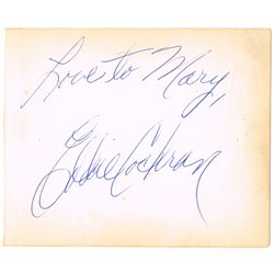 Eddie Cochran: Scarce autograph circa 1958