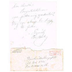 Elvis Presley: Handwritten and signed letter with envelope 1960