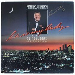 Frank Sinatra: Autograph on L.A. Is My Lady album cover, 1986
