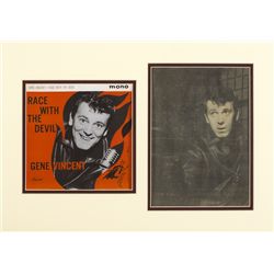 Gene Vincent: Autographed photograph and album sleeve