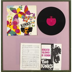 The Kinks: 'Face to Face' export issue album, 1966, framed and a collection of LPs.