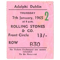The Rolling Stones: Adelphi Dublin performance ticket 7 January 1965