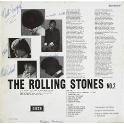 The Rolling Stones: 'No. 2' album record sleeve with autographs of all five band members