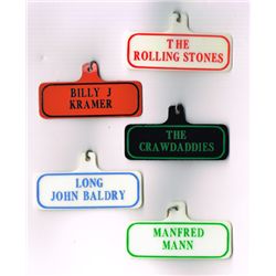 Various Artists: Collection of VIP and staff member badges including The Rolling Stones