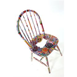 Autographed and decorated chair: Imelda May - Artwork by Stephen Colgan