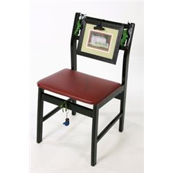 Autographed and decorated chair: Michael Flatley - Artwork by Pat Goff