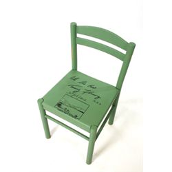 Autographed and decorated chair: Tommy Fleming - Artwork by Pat Goff
