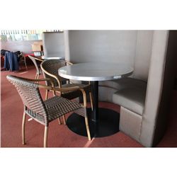 ROUND SILVER RESTAURANT TABLE