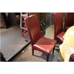 BURGUNDY LEATHER RESTAURANT CHAIR