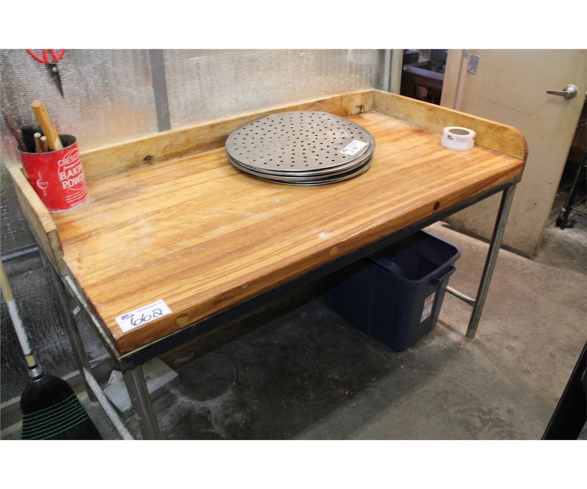WOOD TOP BAKERS TABLE
