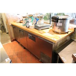 TRUE 8' 3 DOOR REFRIGERATED WOOD TOP TABLE