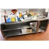 Image 1 : 7' STAINLESS STEEL PREP TABLE WITH SINK & SHELF