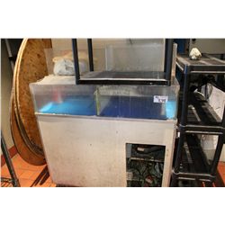 2 PLASTIC SHELVES AND TABLE TOPS