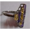 Image 2 : 3.950g Ring of Citrine and Amethyst in Silver