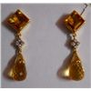 Image 1 : 7.842g Earring in 18kt 5.12g Gold,0.2 Ctw Diamond,13.41 Ctw Citrine